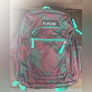 New JanSport SuperMax Backpack – Pink & Teal Paisley